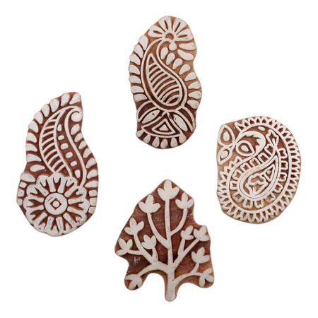 Set of 4 Piece New Mix Wooden Printing Block